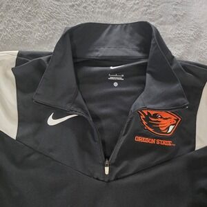 Nike Oregon State Beavers Black 1/4 Zip Black Mens Coach Jacket Size Small